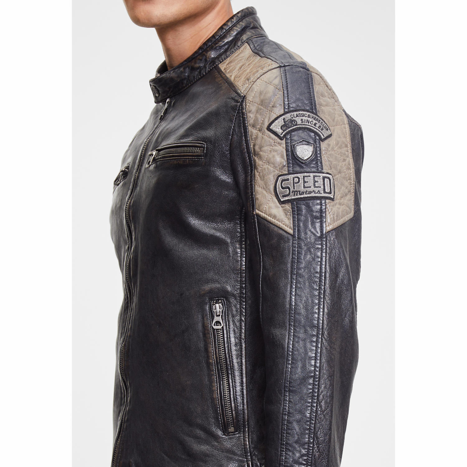 Geaca de Piele Barbati Gipsy Neagra GMGiel – Black Friday