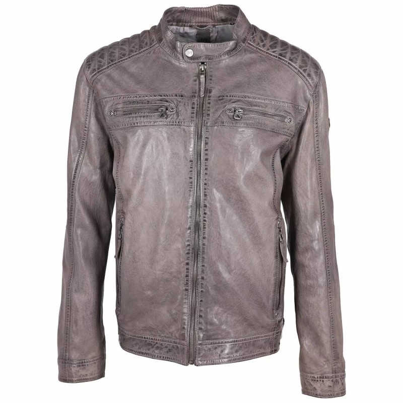 Geaca de Piele Barbati Gipsy Gri GMGilian CF LONTV – IMBRACAMINTE Geaca de Piele Barbati Gipsy Gri GMGilian CF LONTV – IMBRACAMINTE