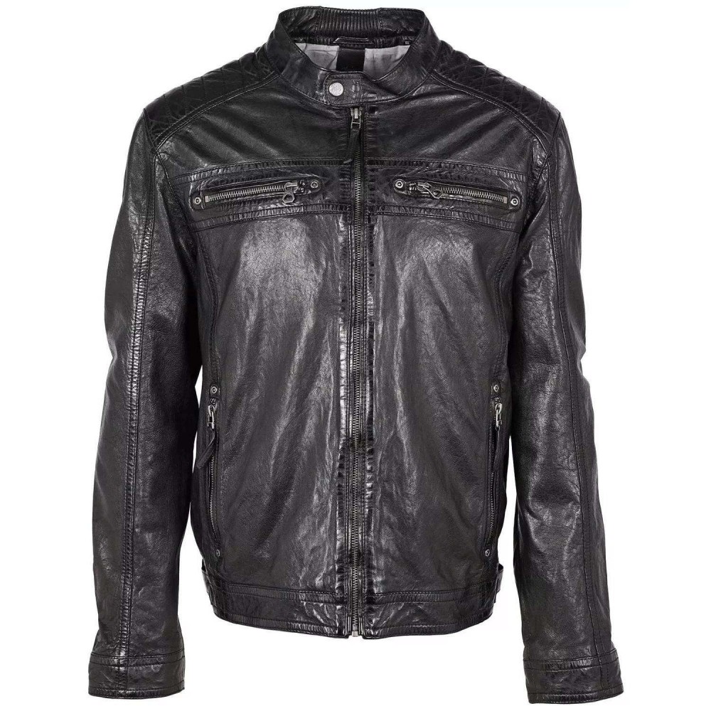 Geaca de Piele Barbati Gipsy Neagra GMGilian CF LONTV - readytowear.ro