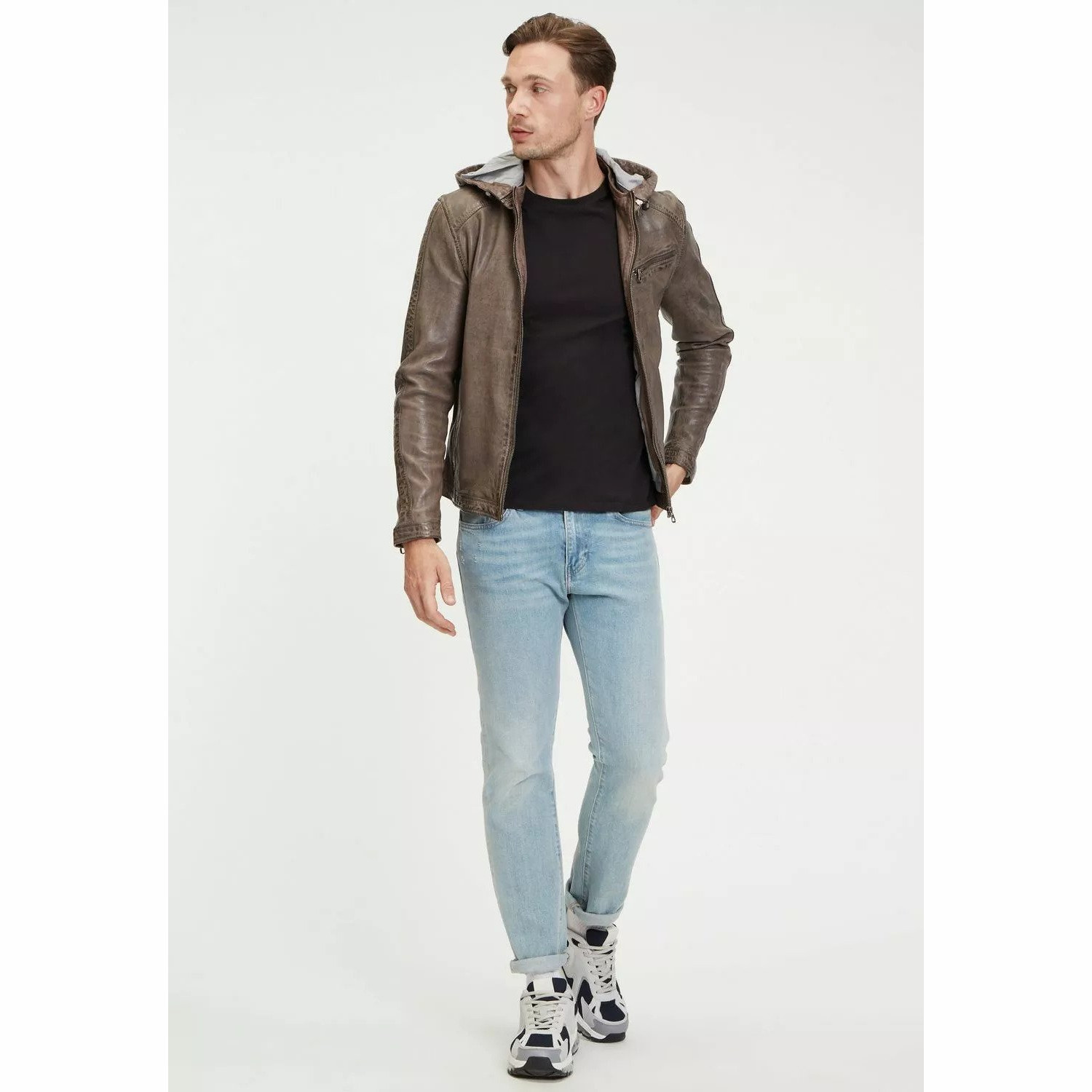 Geaca de Piele Barbati Gipsy Maro Inchis GMGlenno LAMAXV – IMBRACAMINTE