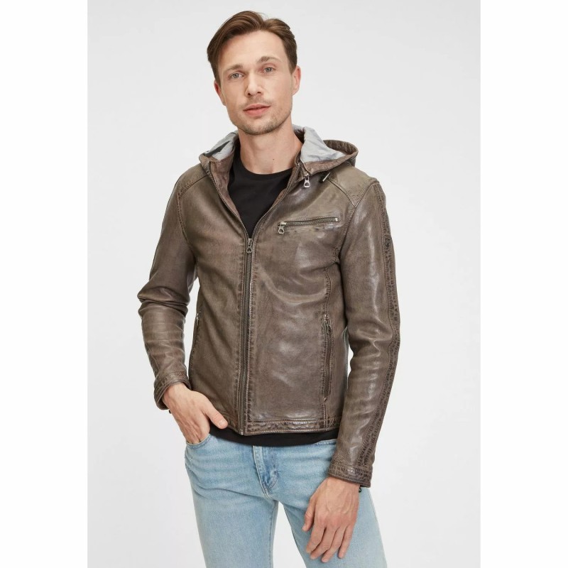 Geaca de Piele Barbati Gipsy Maro Inchis GMGlenno LAMAXV – IMBRACAMINTE