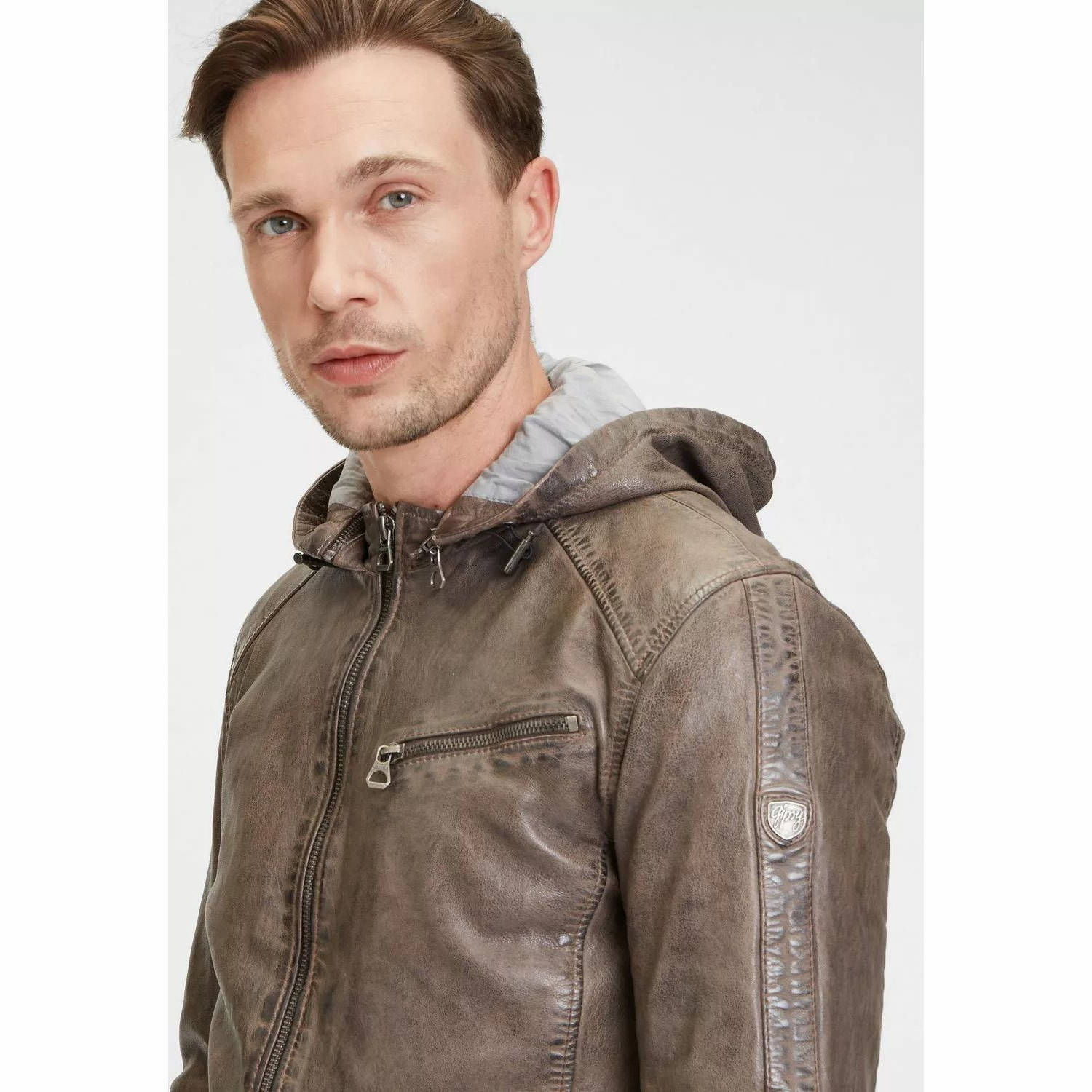 Geaca de Piele Barbati Gipsy Maro Inchis GMGlenno LAMAXV – IMBRACAMINTE