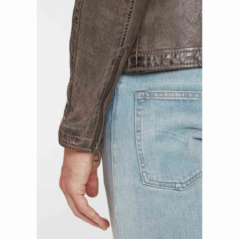 Geaca de Piele Barbati Gipsy Maro Inchis GMGlenno LAMAXV – IMBRACAMINTE