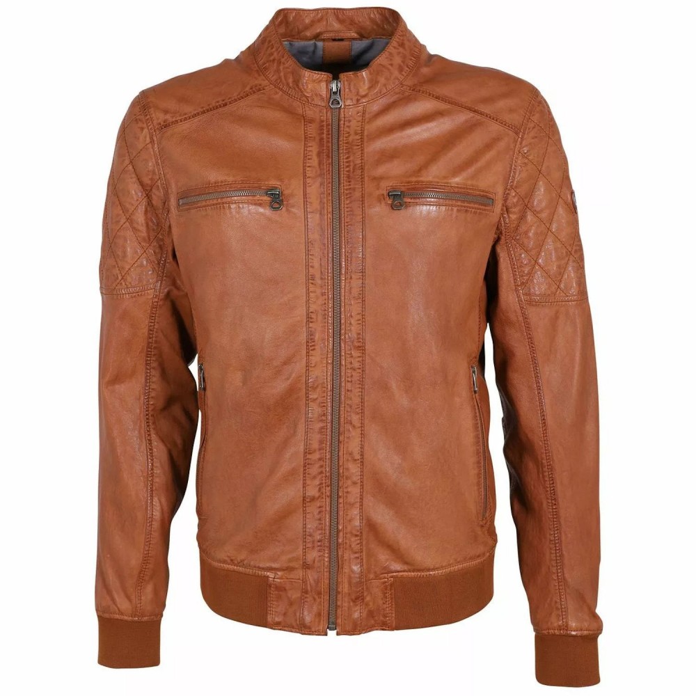 Geaca de Piele Barbati Gipsy Coniac GMGradie LDRV Geaca de Piele Barbati Gipsy Coniac GMGradie LDRV - readytowear