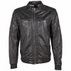 Geaca de Piele Barbati Gipsy Neagra GMGradie LDRV - readytowear.ro