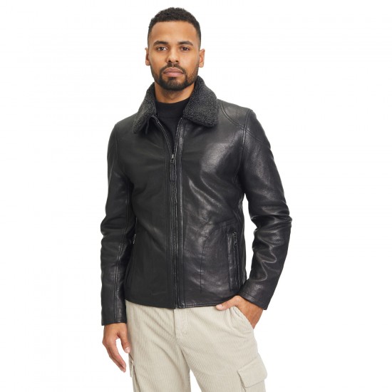 Geaca de Iarna din Piele Barbati Gipsy Neagra GMGrover Geaca de Iarna din Piele Barbati Gipsy Neagra GMGrover