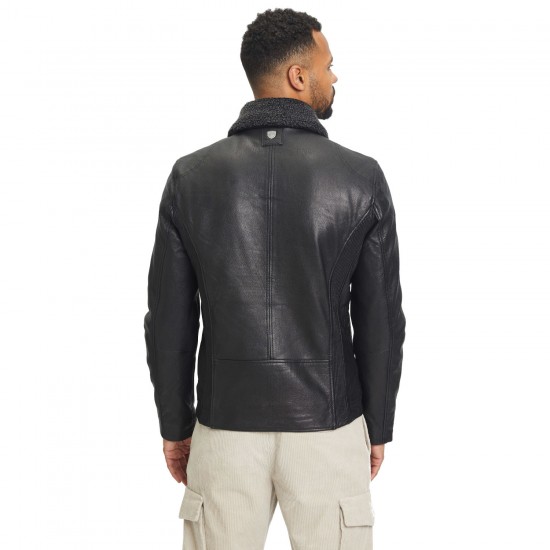 Geaca de Iarna din Piele Barbati Gipsy Neagra GMGrover Geaca de Iarna din Piele Barbati Gipsy Neagra GMGrover