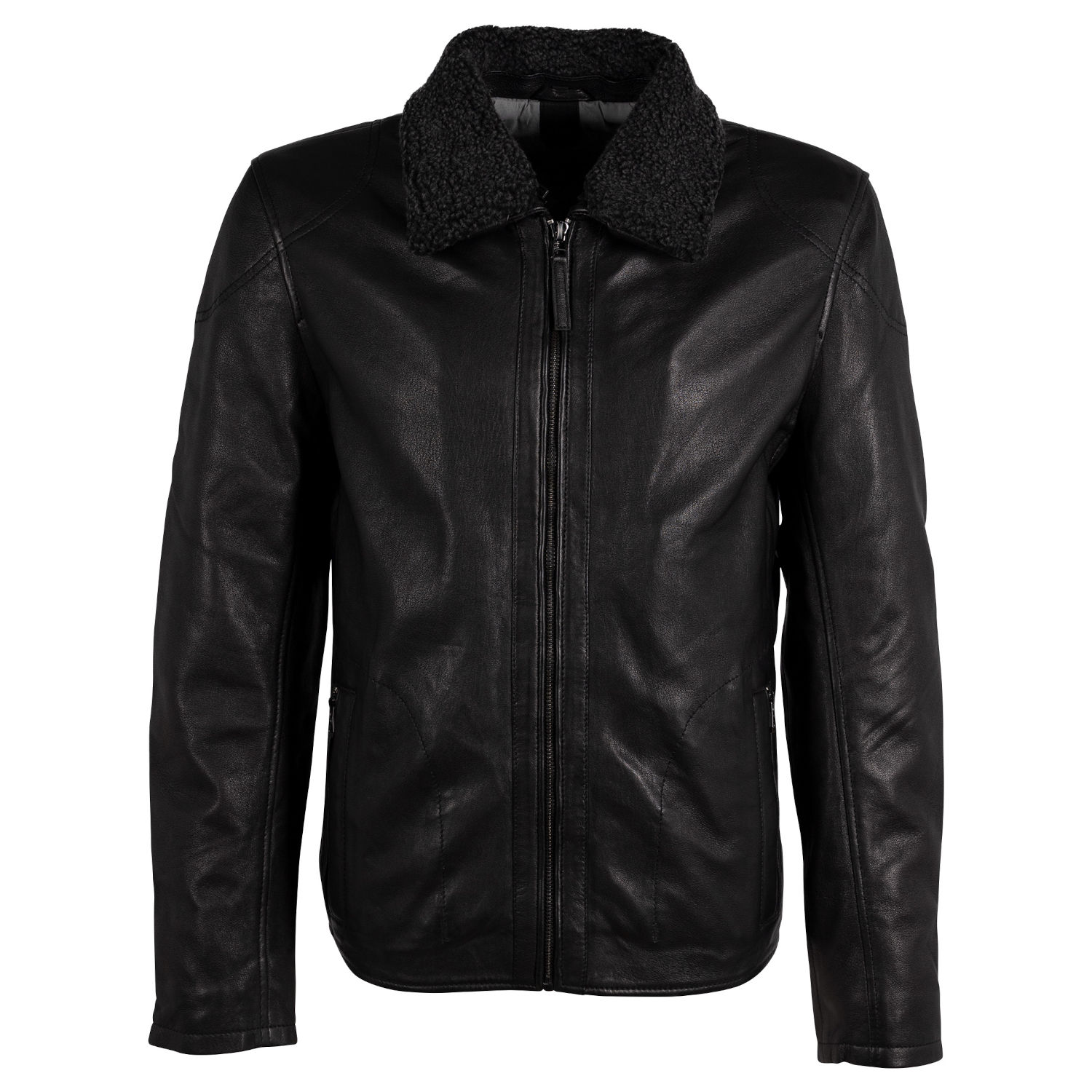 Geaca de Iarna din Piele Barbati Gipsy Neagra GMGrover – Black Friday