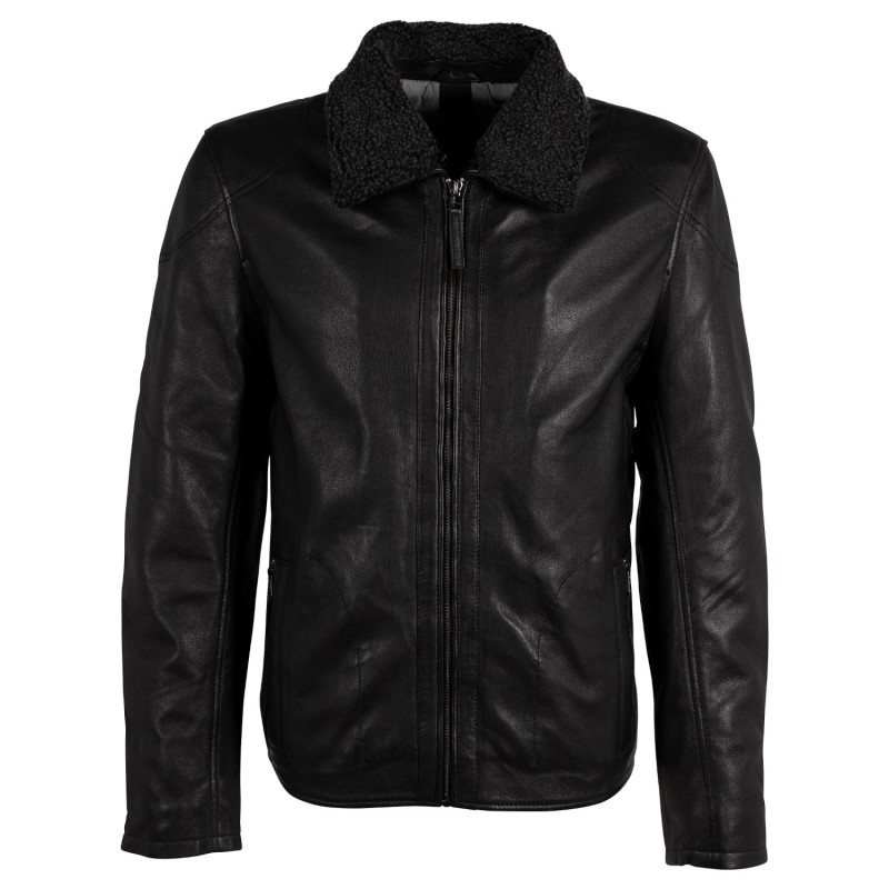 Geaca de Iarna din Piele Barbati Gipsy Neagra GMGrover – IMBRACAMINTE