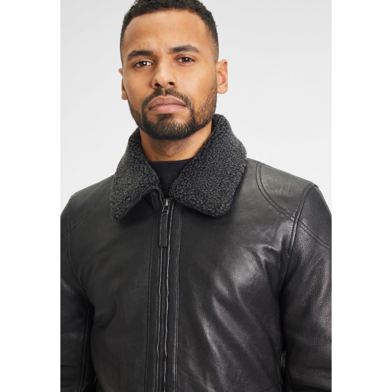 Geaca de Iarna din Piele Barbati Gipsy Neagra GMGrover – IMBRACAMINTE