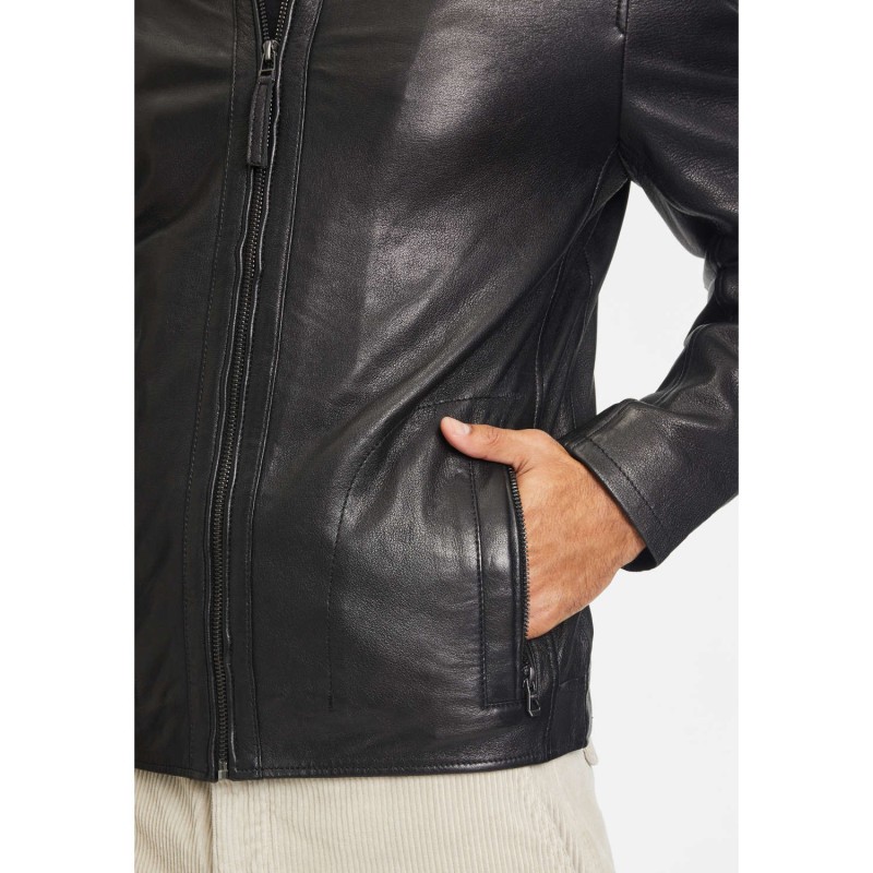 Geaca de Iarna din Piele Barbati Gipsy Neagra GMGrover – IMBRACAMINTE