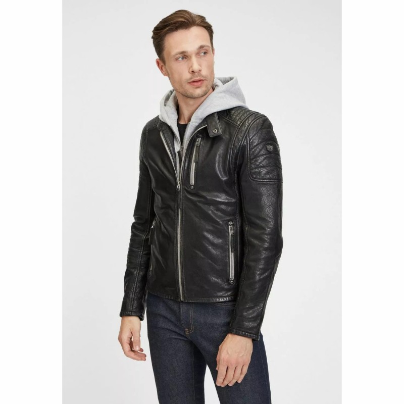 Geaca de Piele Barbati Gipsy Neagra GMHanyo SF LABAGV – IMBRACAMINTE