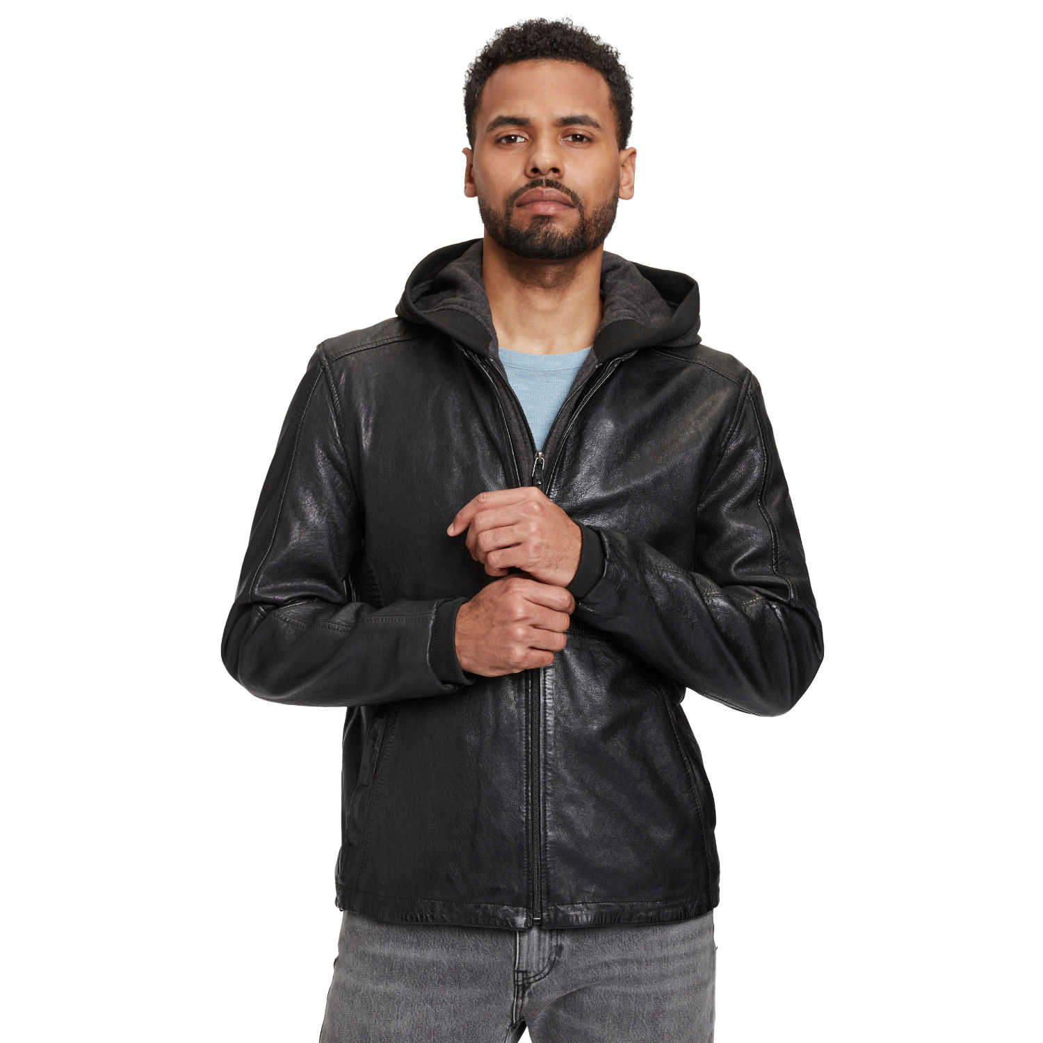 Geaca de Piele Barbati Gipsy Neagra GMHaydin – IMBRACAMINTE