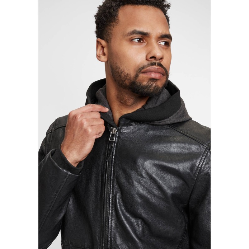 Geaca de Piele Barbati Gipsy Neagra GMHaydin – Black Friday