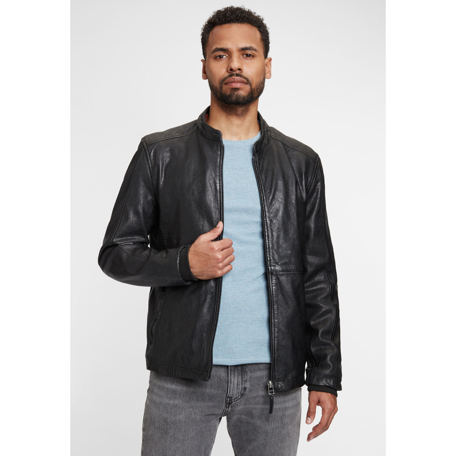 Geaca de Piele Barbati Gipsy Neagra GMHaydin – IMBRACAMINTE