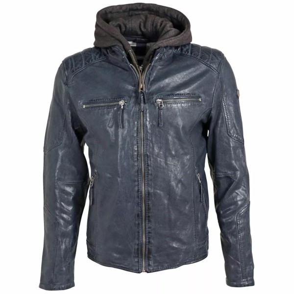 Geaca de Piele Barbati Gipsy Bleumarin GMHenno LAMAXV – Black Friday — fotografia 1