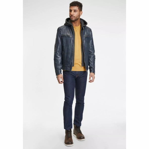 Geaca de Piele Barbati Gipsy Bleumarin GMHenno LAMAXV – Black Friday — fotografia 3