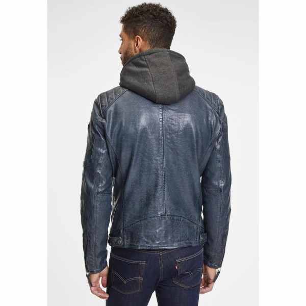 Geaca de Piele Barbati Gipsy Bleumarin GMHenno LAMAXV – Black Friday — fotografia 5