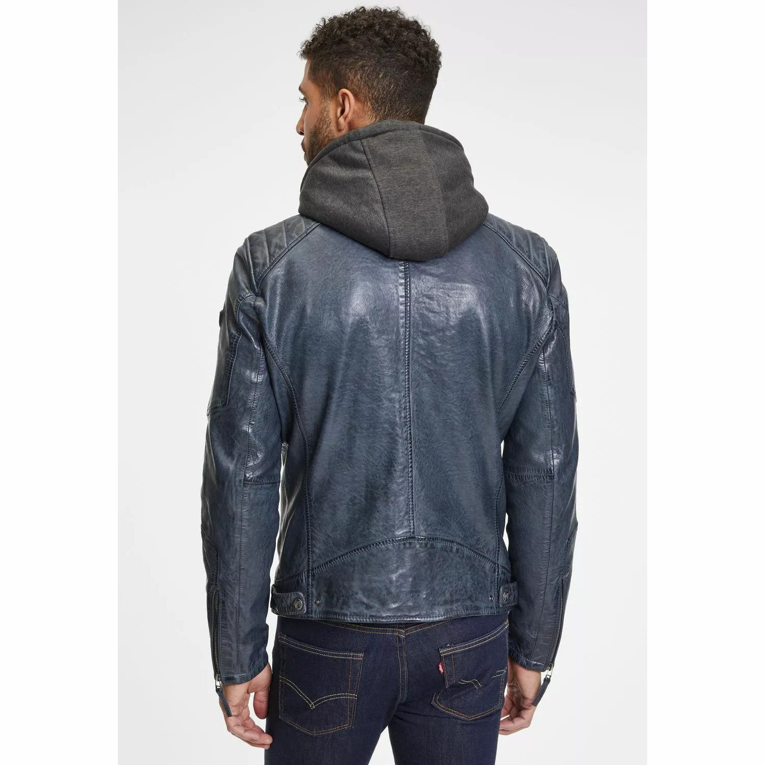 Geaca de Piele Barbati Gipsy Bleumarin GMHenno LAMAXV – Black Friday