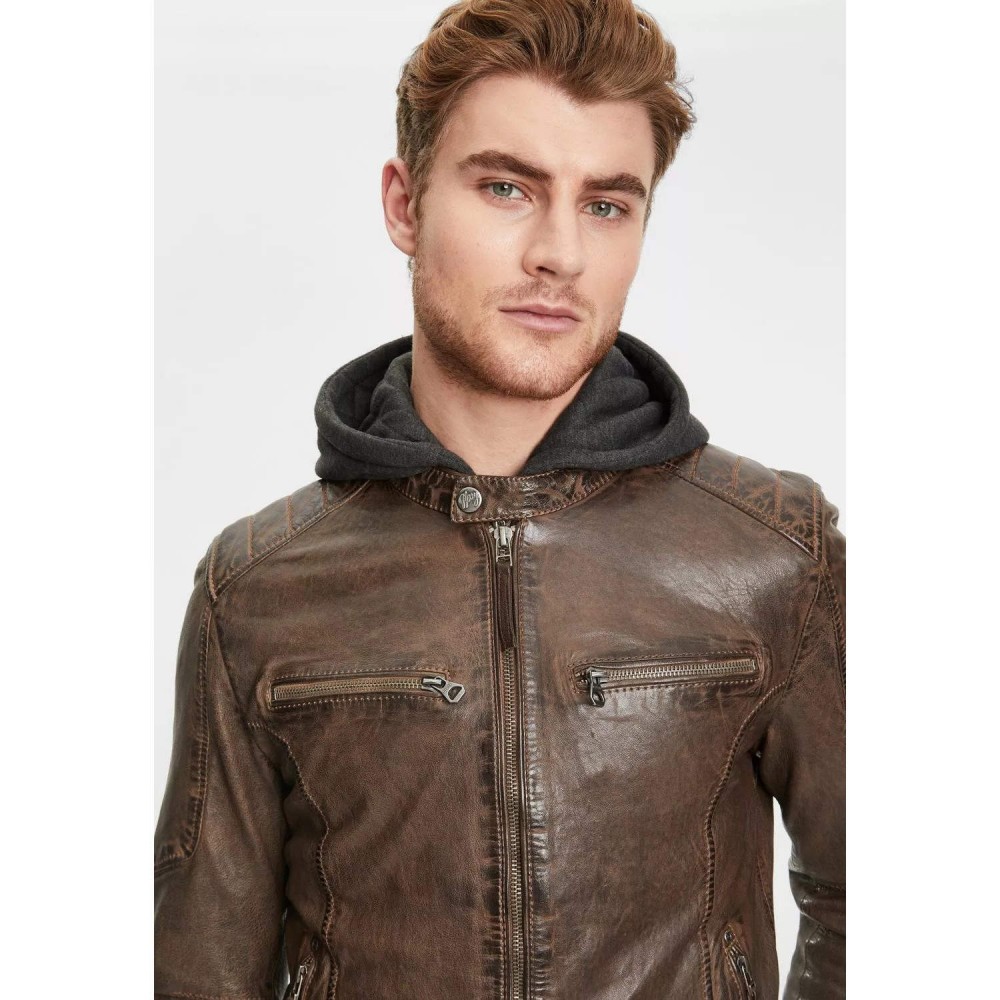 Geaca de Piele Barbati Gipsy Maro Inchis GMHenno LAMAXV Geaca de Piele Barbati Gipsy Maro Inchis GMHenno LAMAXV - readytowear.ro