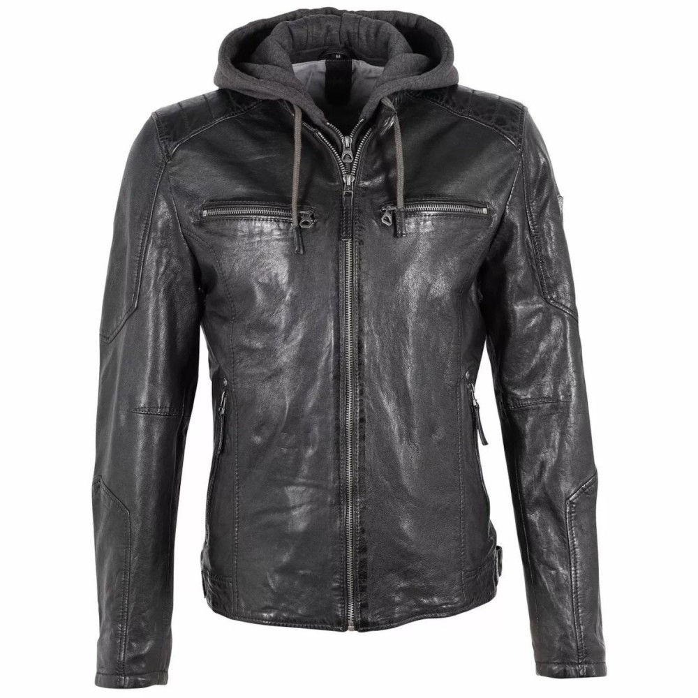 Geaca de Piele Barbati Gipsy Neagra GMHenno Geaca de Piele Barbati Gipsy Neagra GMHenno - readytowear.ro
