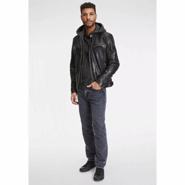 Geaca de Piele Barbati Gipsy Neagra GMHenno – IMBRACAMINTE — fotografia 3
