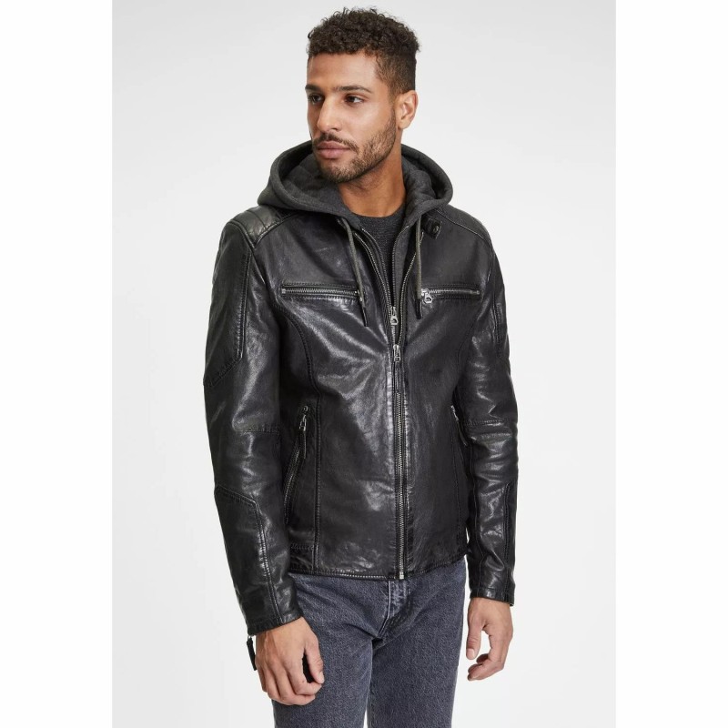 Geaca de Piele Barbati Gipsy Neagra GMHenno – IMBRACAMINTE