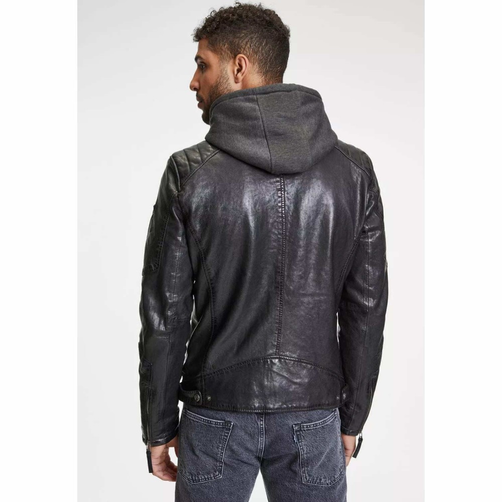 Geaca de Piele Barbati Gipsy Neagra GMHenno Geaca de Piele Barbati Gipsy Neagra GMHenno - readytowear.ro
