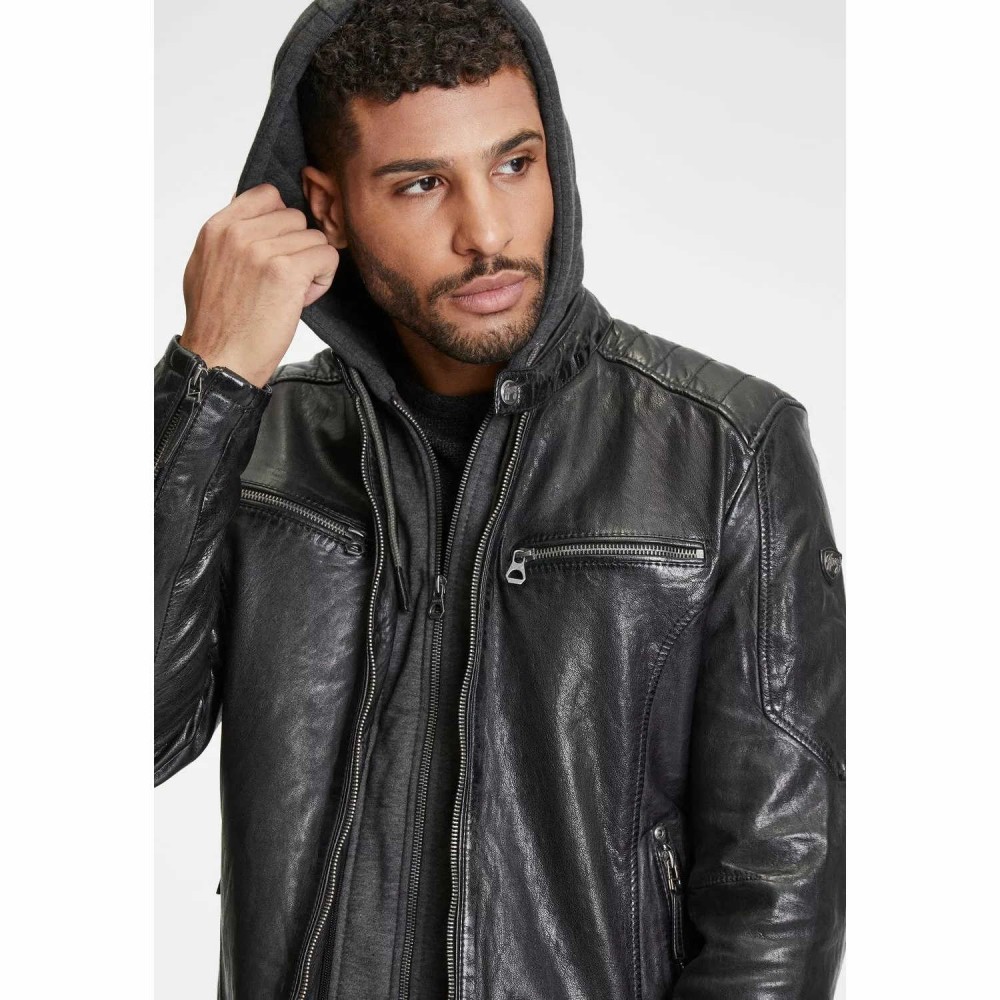Geaca de Piele Barbati Gipsy Neagra GMHenno Geaca de Piele Barbati Gipsy Neagra GMHenno - readytowear.ro