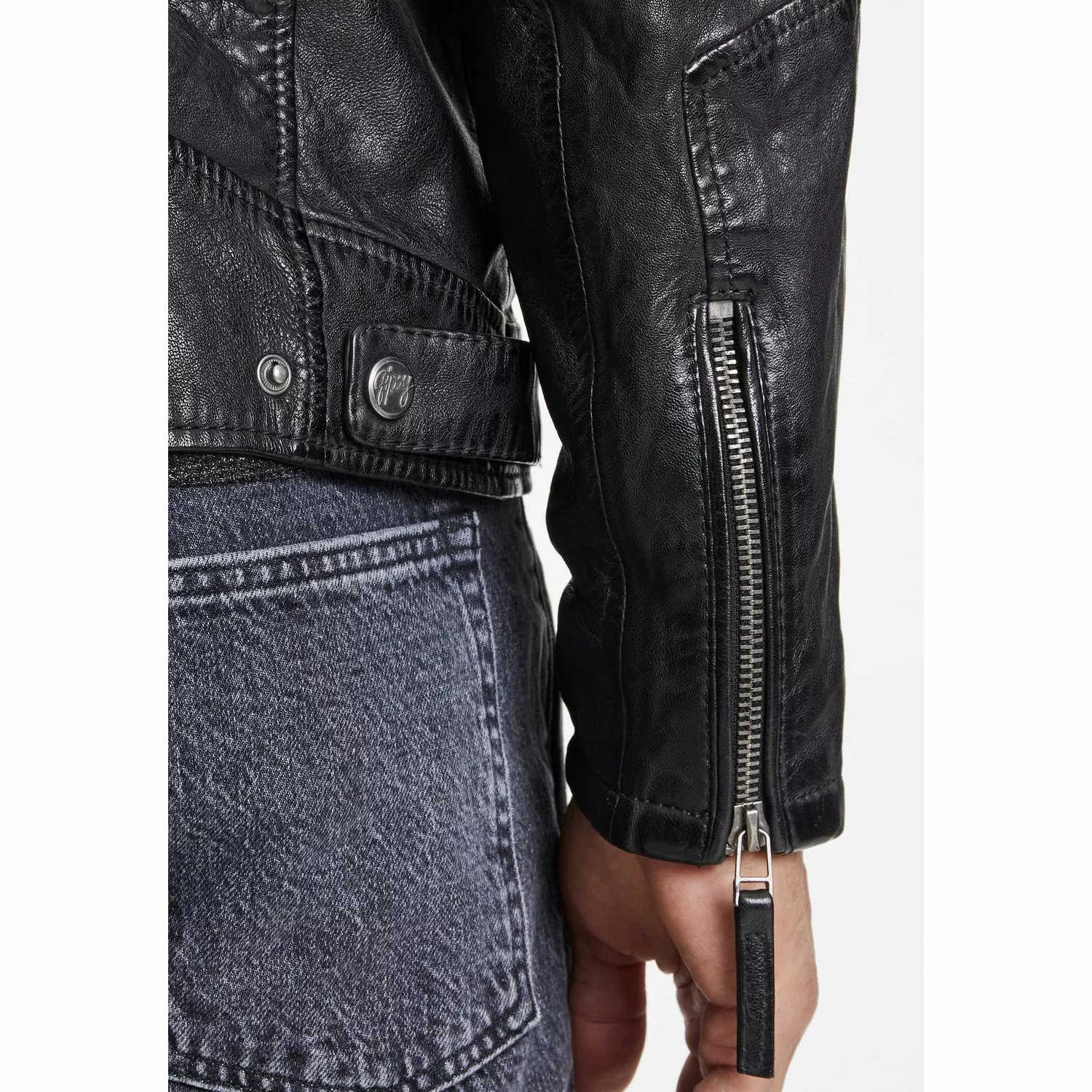 Geaca de Piele Barbati Gipsy Neagra GMHenno – IMBRACAMINTE