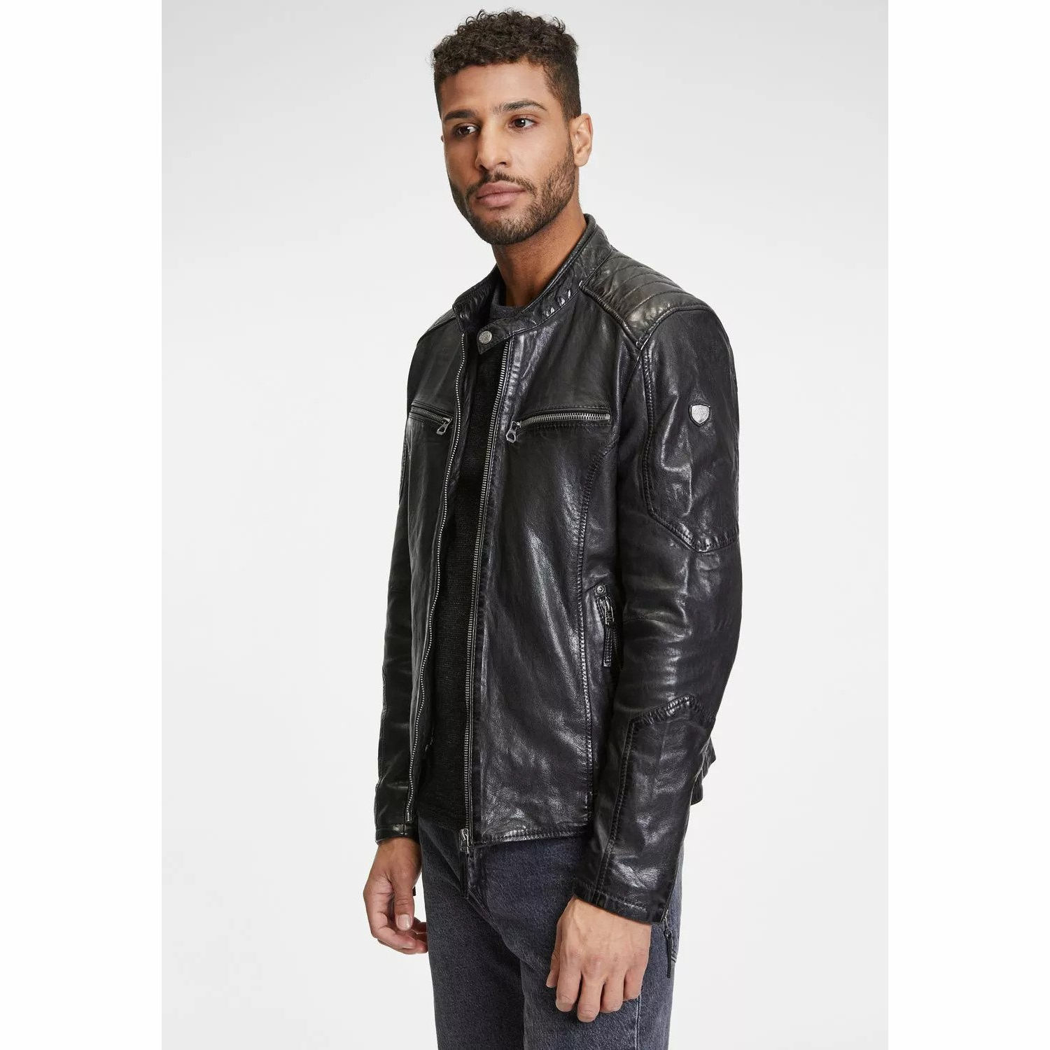 Geaca de Piele Barbati Gipsy Neagra GMHenno – IMBRACAMINTE