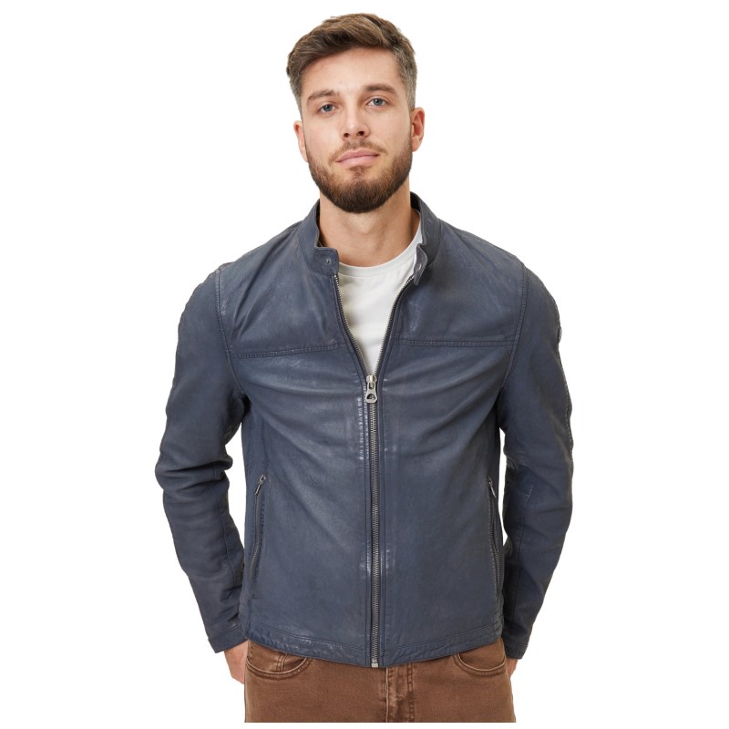 Geaca de Piele Barbati Gipsy Bleumarin GMHiet – IMBRACAMINTE