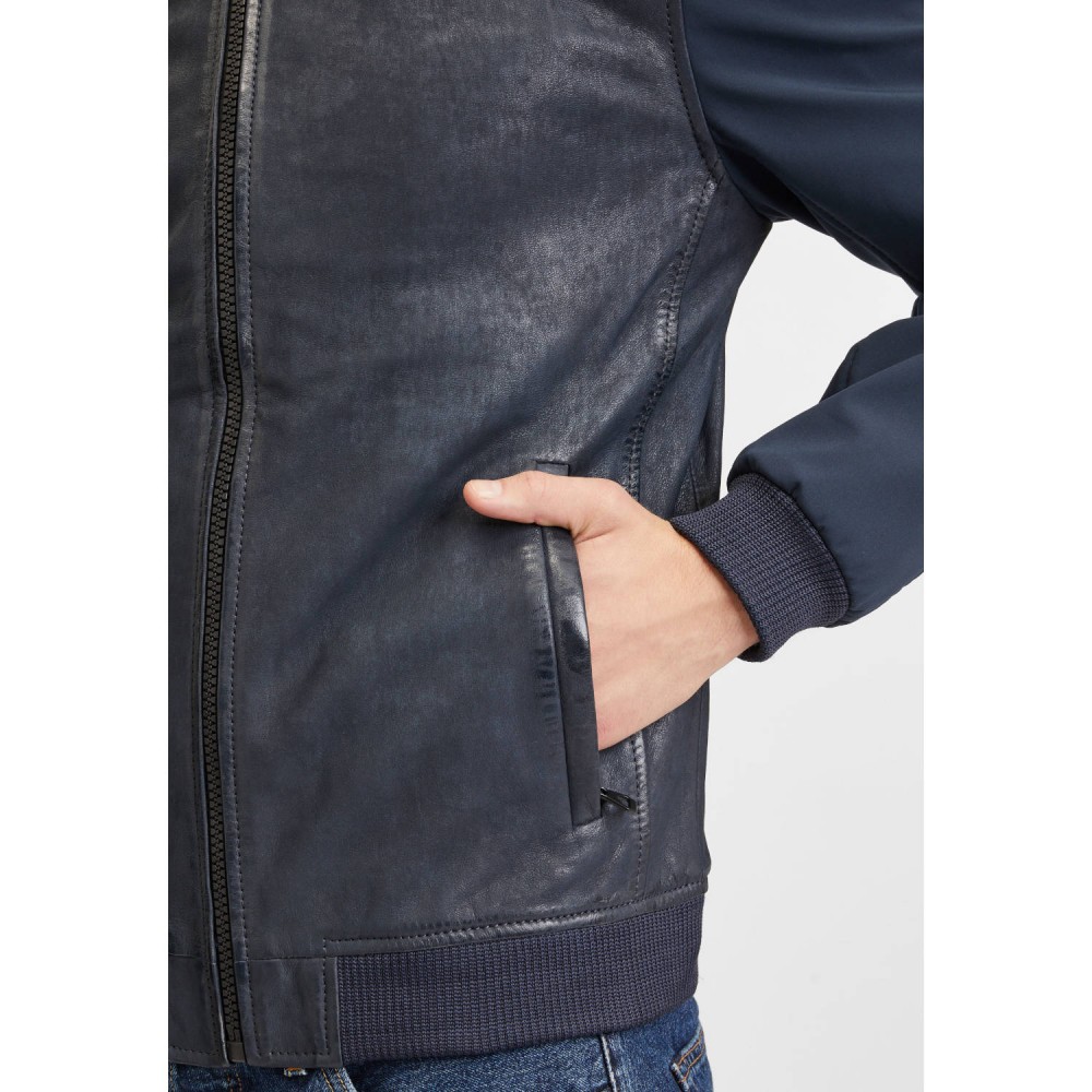 Geaca de Piele Barbati Gipsy Albastra GMHorizan Geaca de Piele Barbati Gipsy Albastra GMHorizan - readytowear.ro