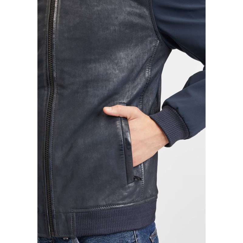 Geaca de Piele Barbati Gipsy Albastra GMHorizan – IMBRACAMINTE Geaca de Piele Barbati Gipsy Albastra GMHorizan – IMBRACAMINTE