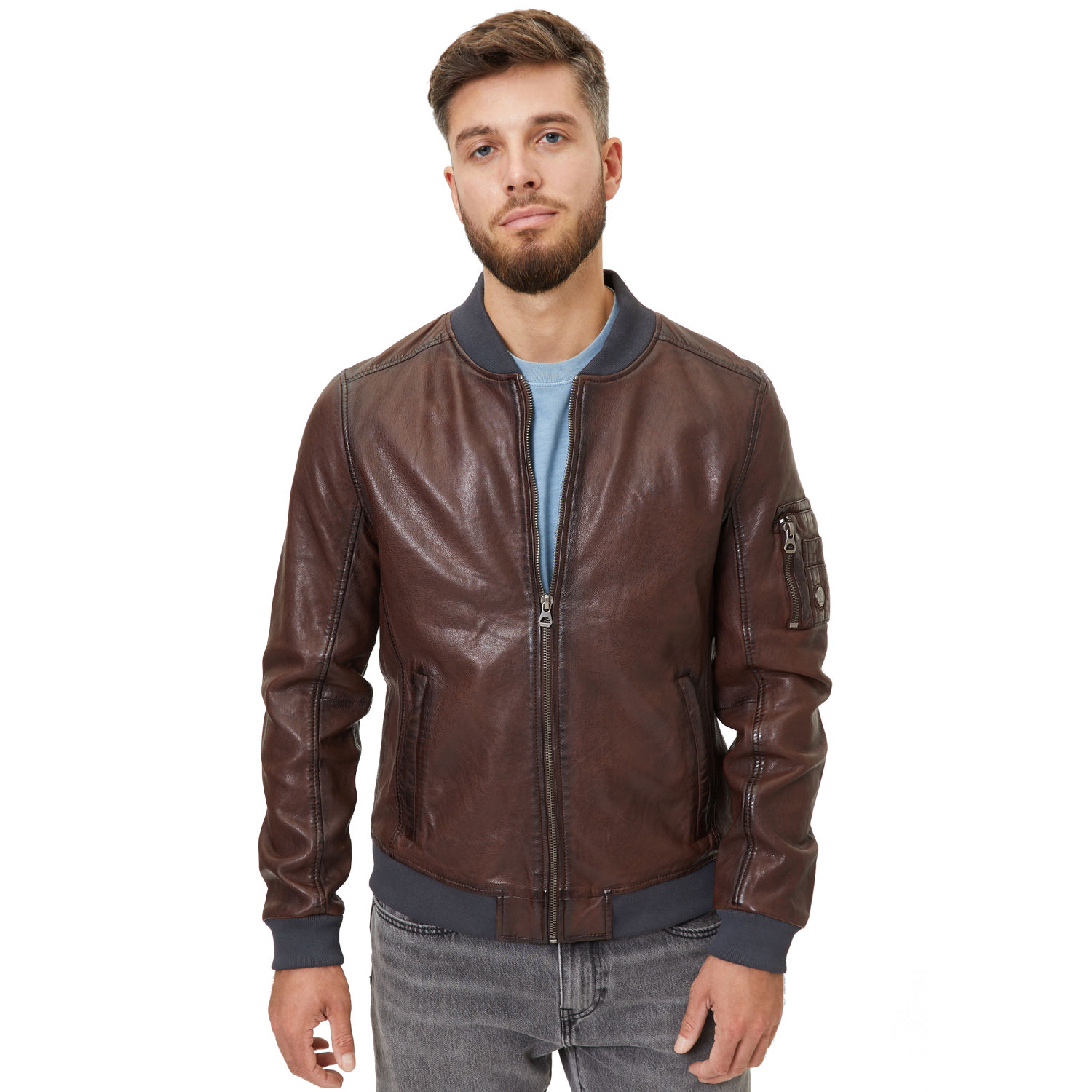Geaca de Piele Barbati Gipsy Castanie GMHusley – Geci de Piele
