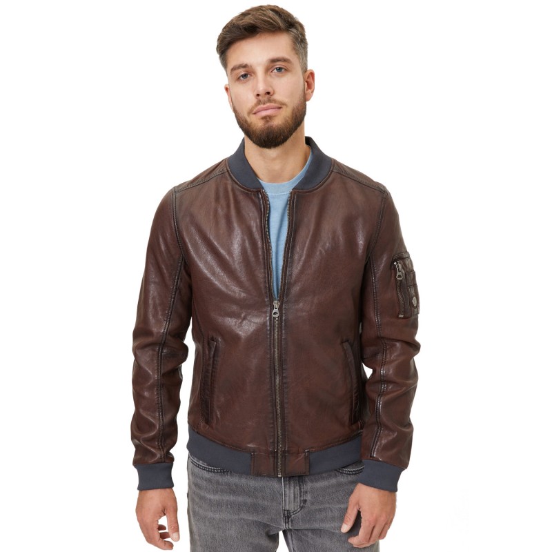 Geaca de Piele Barbati Gipsy Castanie GMHusley – Geci de Piele