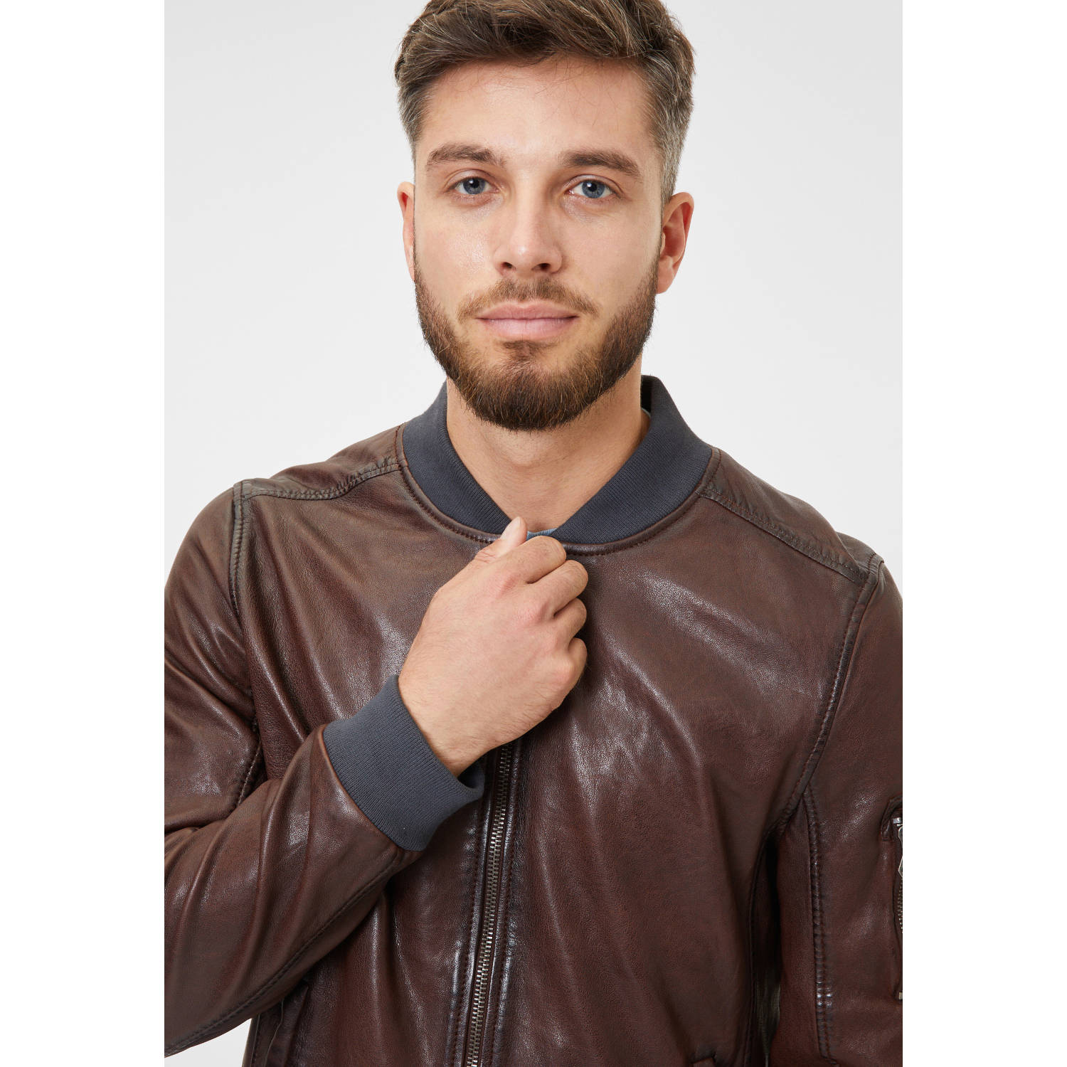 Geaca de Piele Barbati Gipsy Castanie GMHusley – Geci de Piele