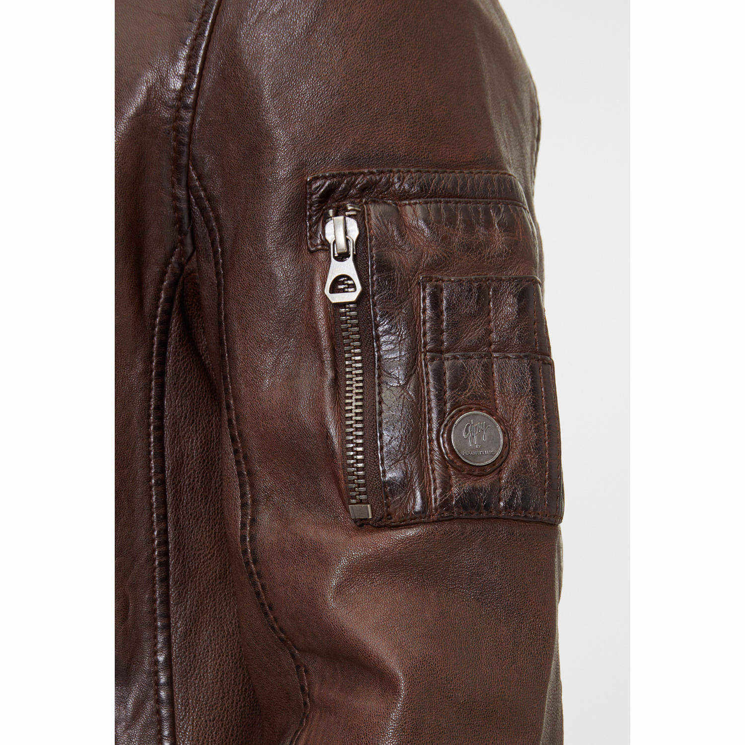 Geaca de Piele Barbati Gipsy Castanie GMHusley – Geci de Piele