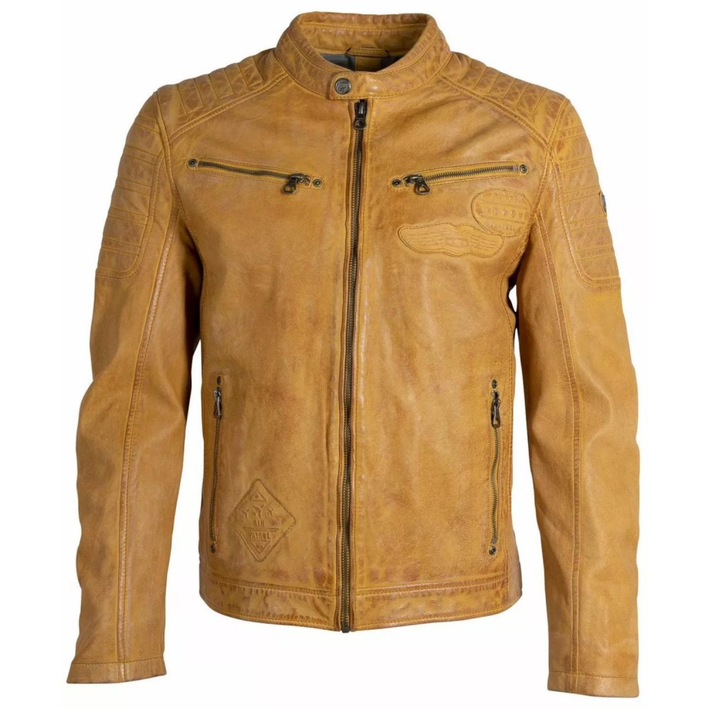 Geaca de Piele Barbati Gipsy Galbena GMIonut Geaca de Piele Barbati Gipsy Galbena GMIonut - readytowear.ro