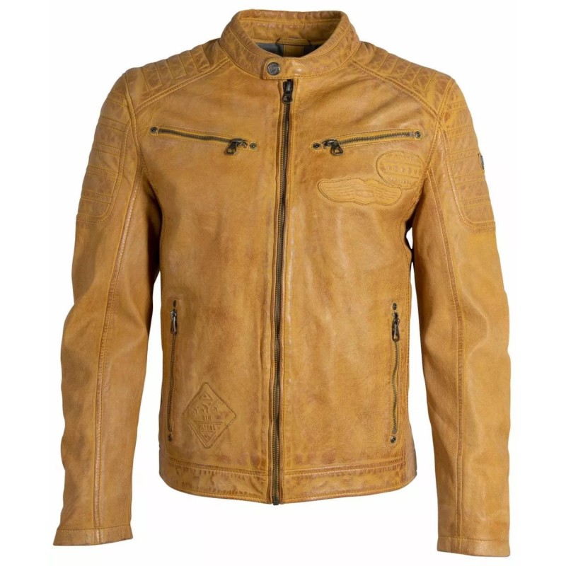 Geaca de Piele Barbati Gipsy Galbena GMIonut – IMBRACAMINTE Geaca de Piele Barbati Gipsy Galbena GMIonut – IMBRACAMINTE