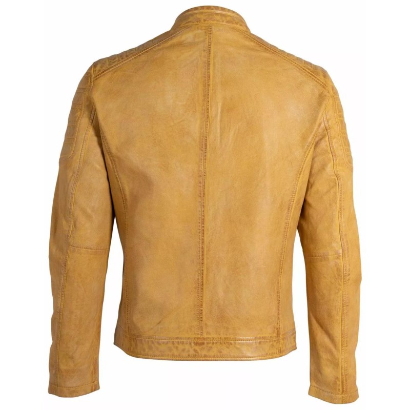 Geaca de Piele Barbati Gipsy Galbena GMIonut – IMBRACAMINTE Geaca de Piele Barbati Gipsy Galbena GMIonut – IMBRACAMINTE