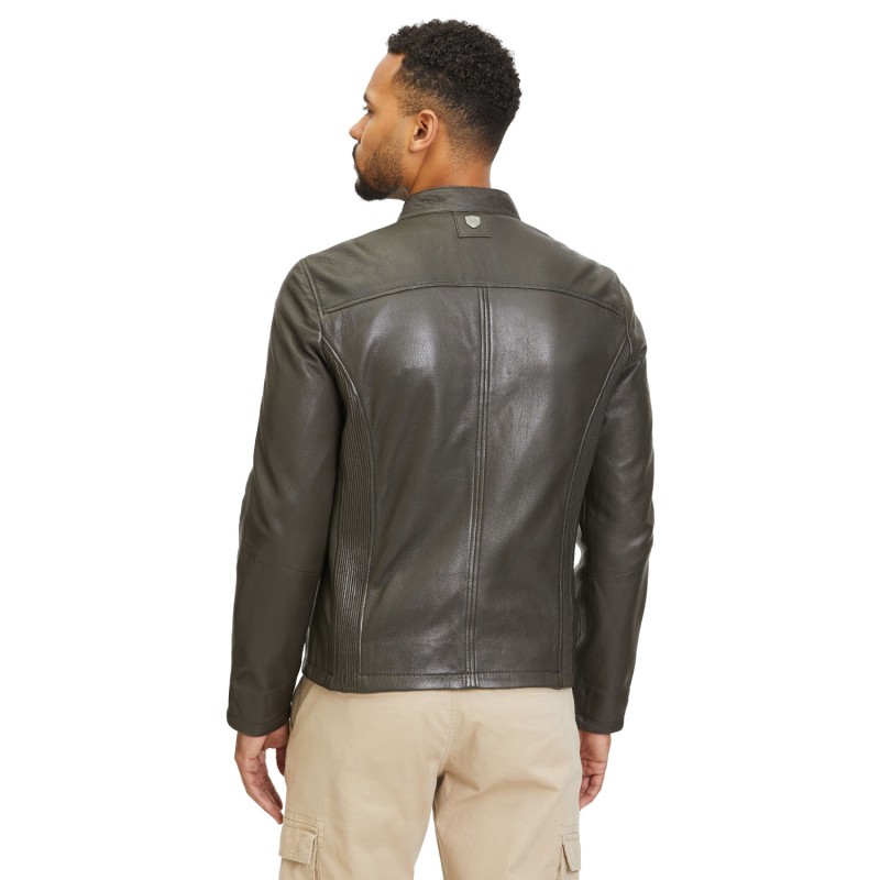 Geaca de Piele Barbati Gipsy Olive Inchis GMJaqua – Black Friday