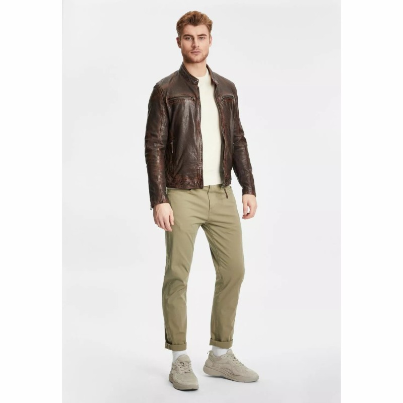 Geaca de Piele Barbati Gipsy Castanie GMJenno LASUV – Black Friday