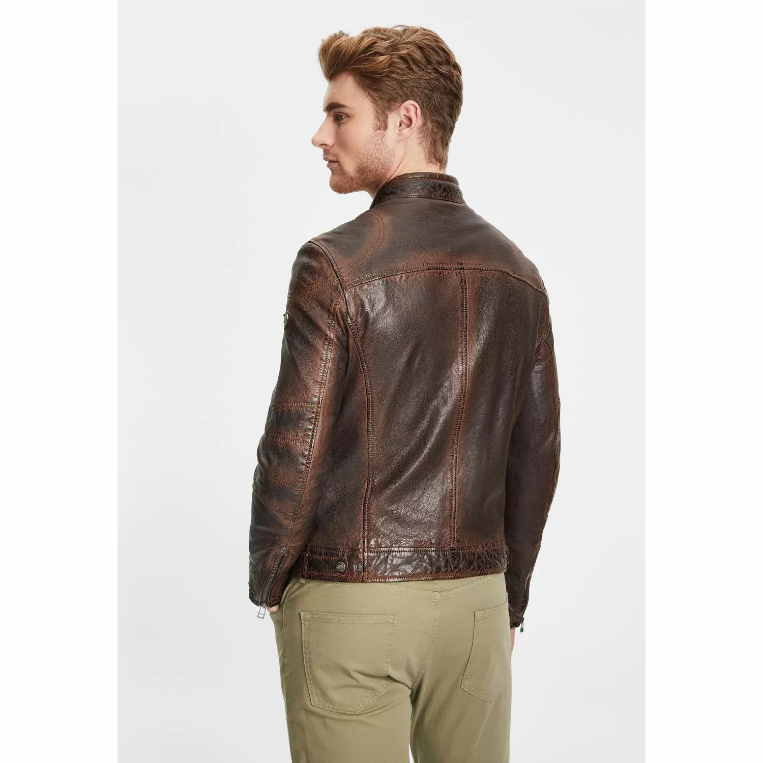 Geaca de Piele Barbati Gipsy Castanie GMJenno LASUV – Black Friday