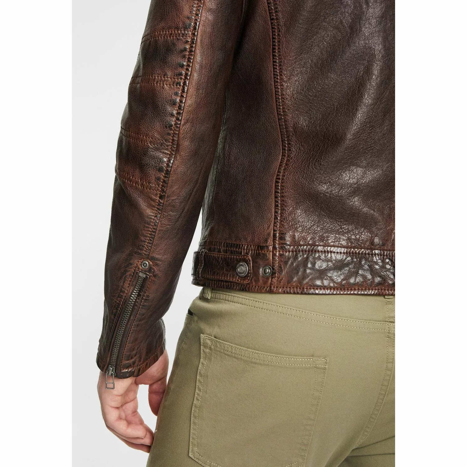 Geaca de Piele Barbati Gipsy Castanie GMJenno LASUV – Black Friday