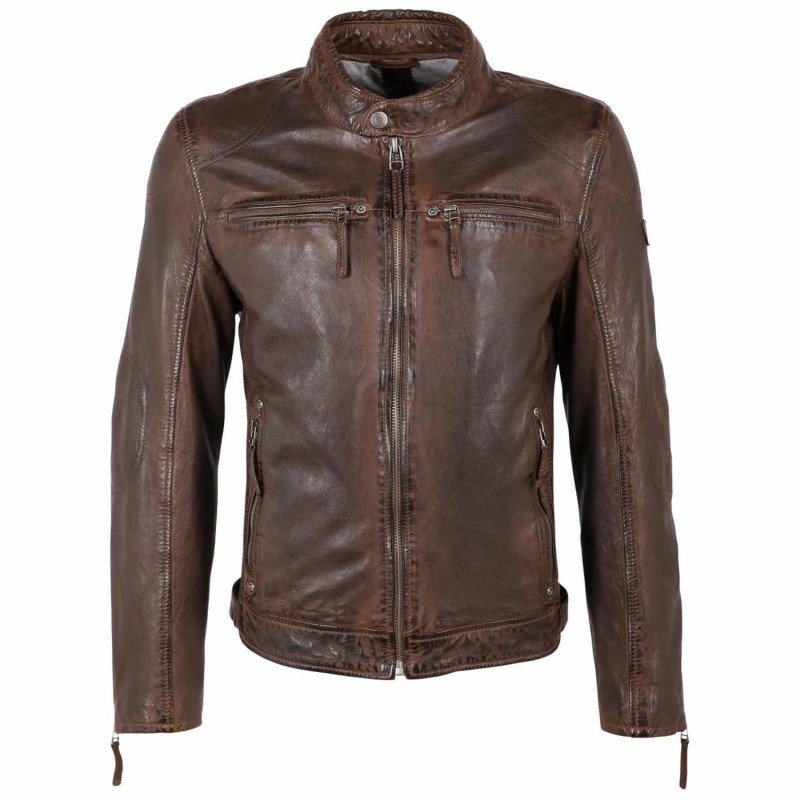 Geaca de Piele Barbati Gipsy Castanie GMJenno LASUV – Black Friday