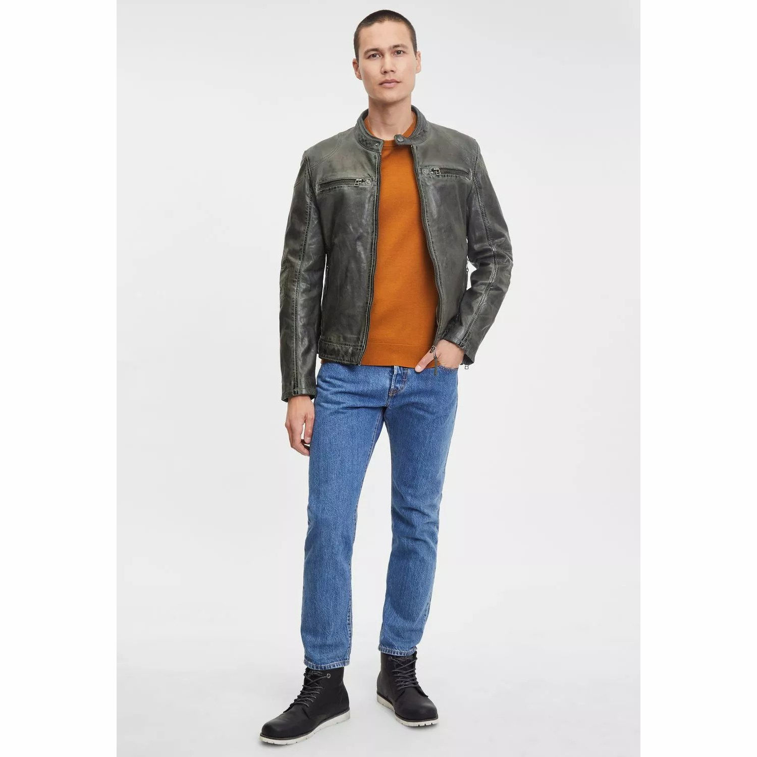 Geaca de Piele Barbati Gipsy Verde GMJenno – IMBRACAMINTE Geaca de Piele Barbati Gipsy Verde GMJenno – IMBRACAMINTE