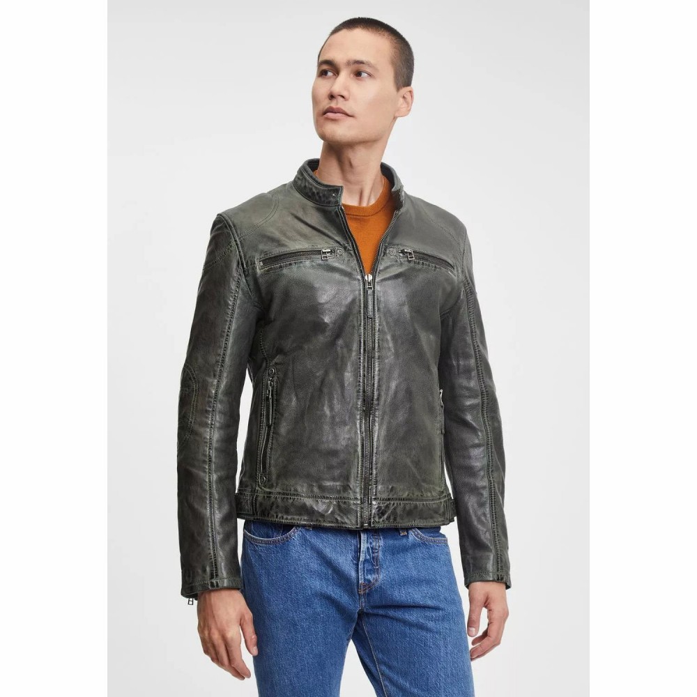 Geaca de Piele Barbati Gipsy Verde GMJenno Geaca de Piele Barbati Gipsy Verde GMJenno - readytowear.ro