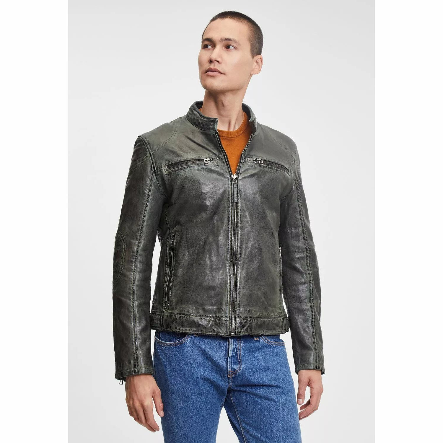 Geaca de Piele Barbati Gipsy Verde GMJenno – IMBRACAMINTE Geaca de Piele Barbati Gipsy Verde GMJenno – IMBRACAMINTE