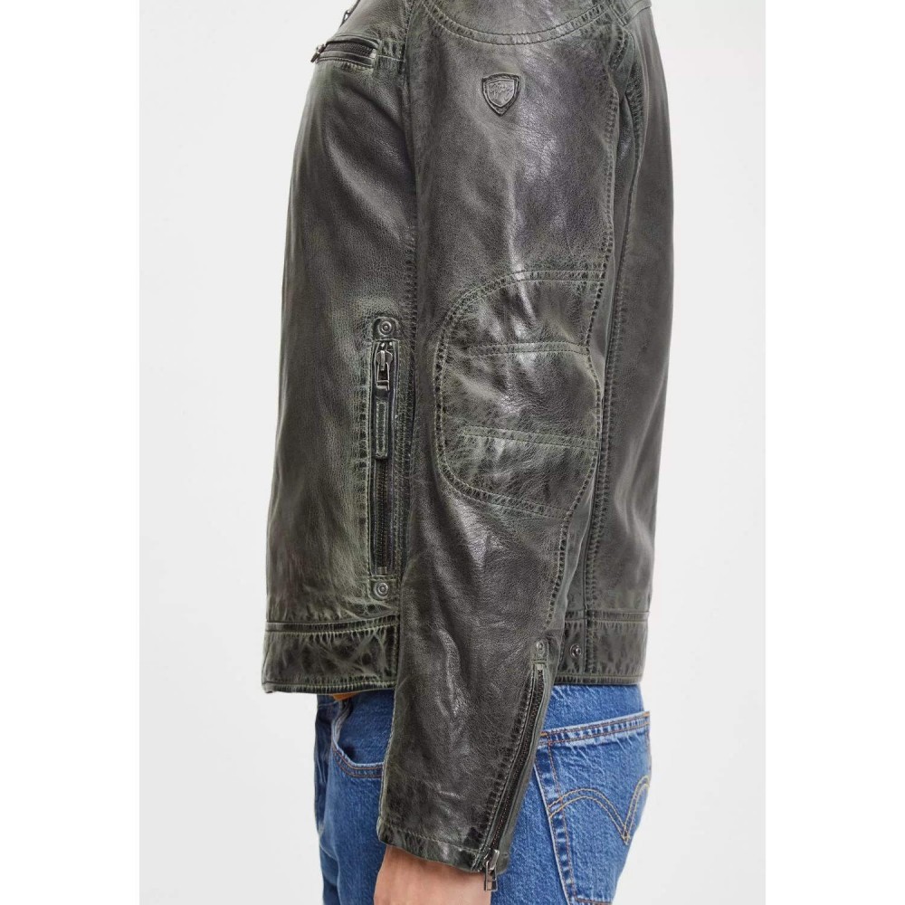 Geaca de Piele Barbati Gipsy Verde GMJenno Geaca de Piele Barbati Gipsy Verde GMJenno - readytowear.ro